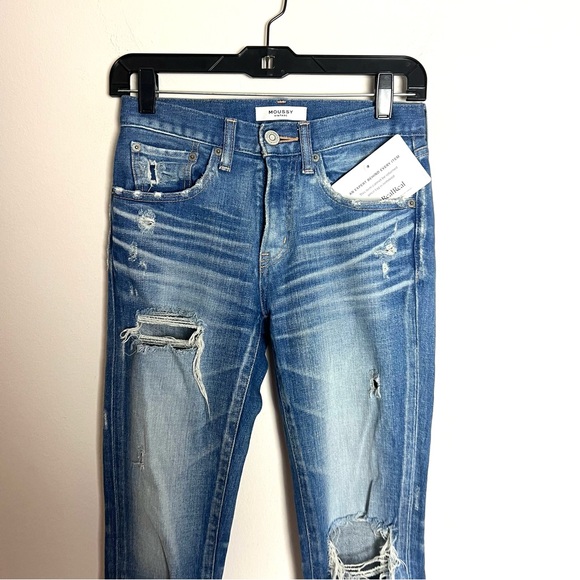 Moussy Vintage Ridgewood Distressed Mid Rise Skinny Jeans - Picture 6 of 11